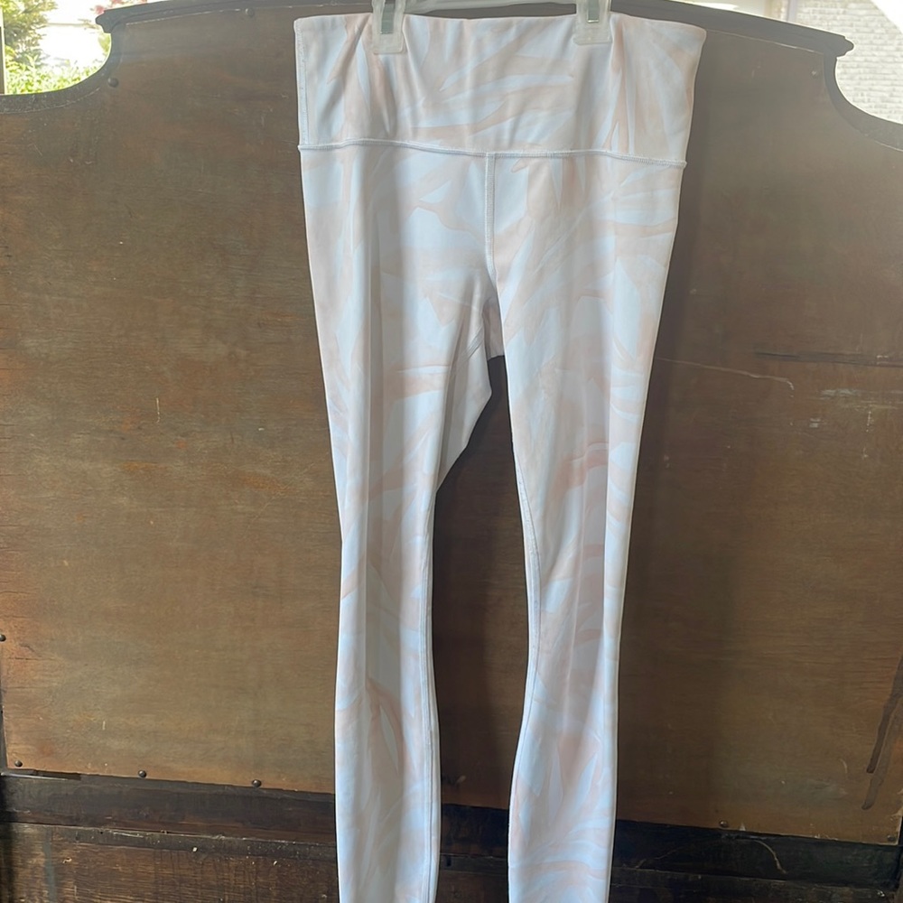 Athleta leggings white and light pink